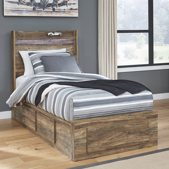 Rusthaven Signature Design by Ashley Bed with 5 Storage Drawers