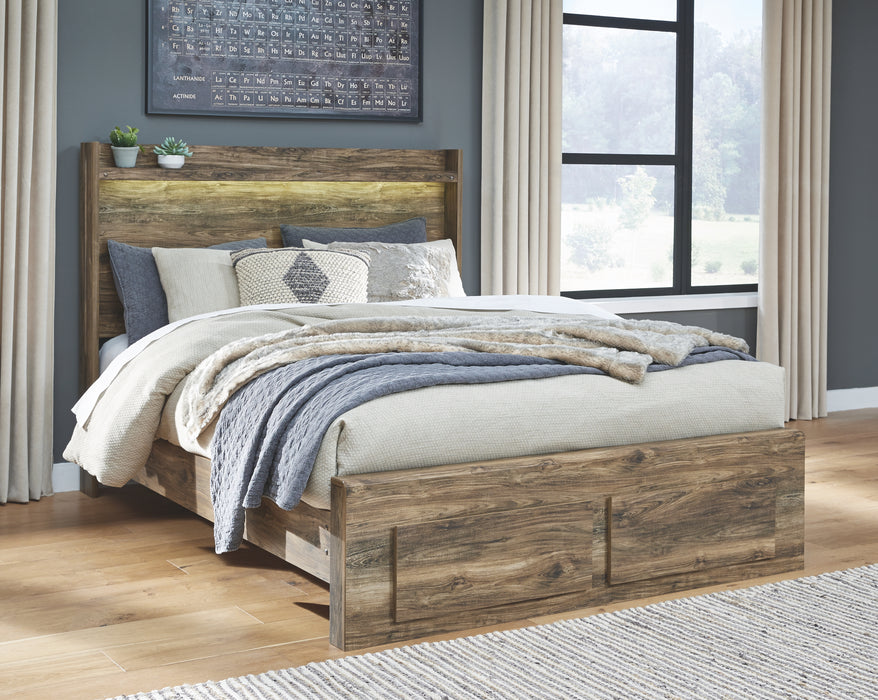 Rusthaven Signature Design by Ashley Bed with 2 Storage Drawers