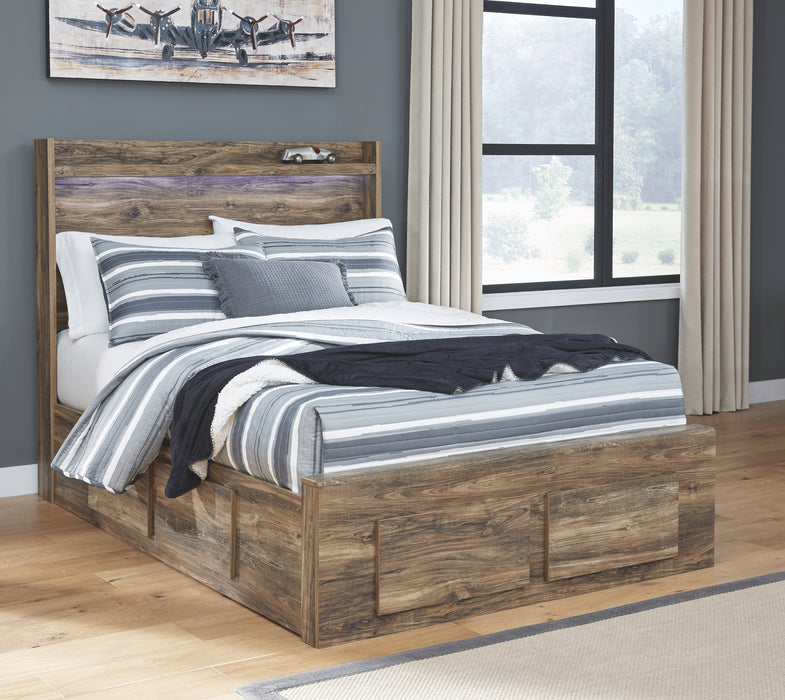 Rusthaven Signature Design by Ashley Bed with 6 Storage Drawers