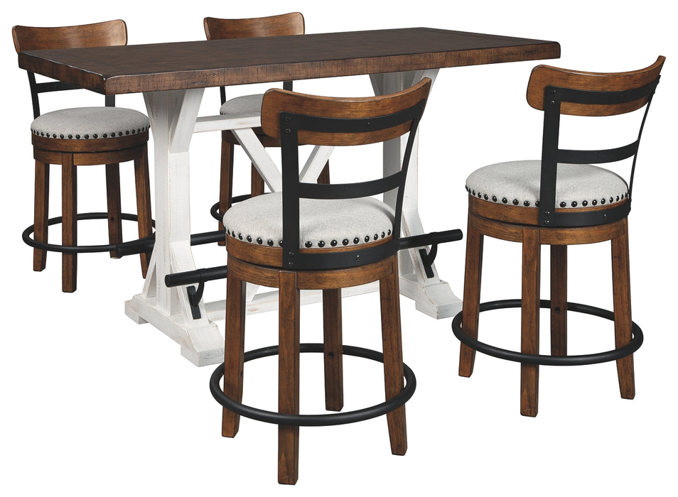 Valebeck Signature Design Counter Height 5-Piece Dining Room Set