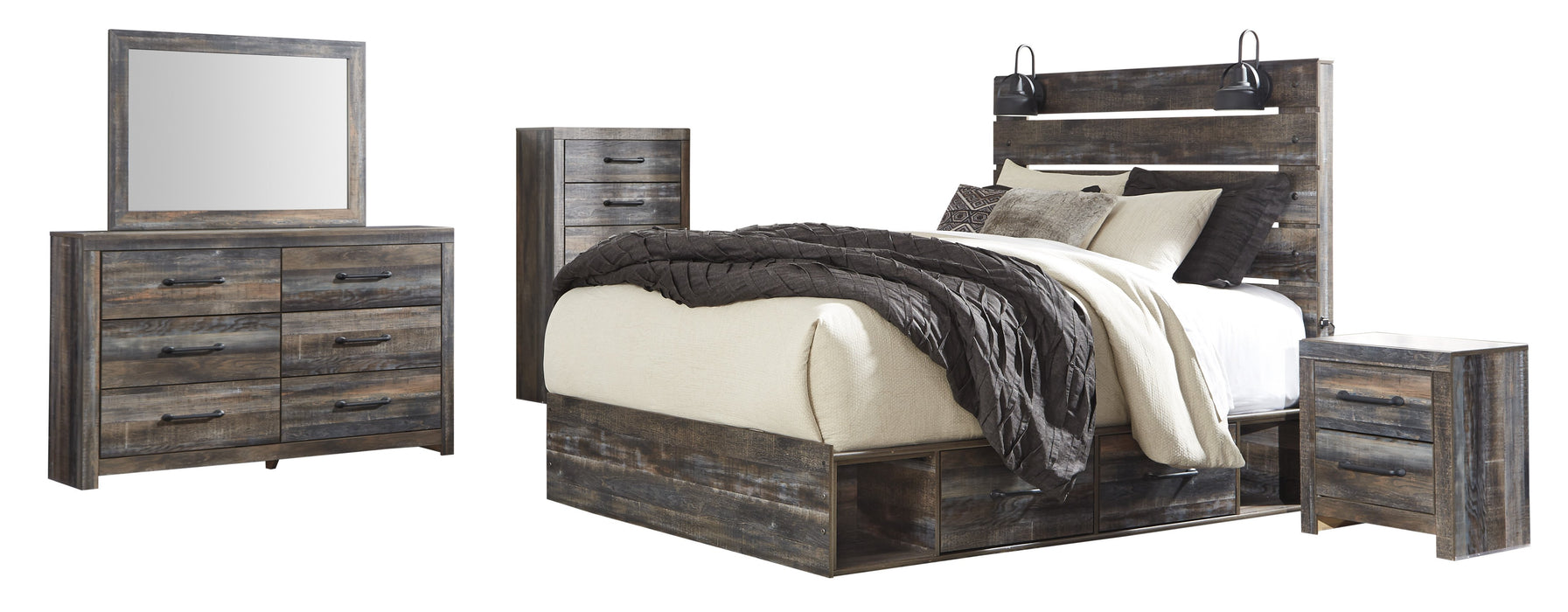 Drystan Signature Design 5-Piece Bedroom Set with 2 Storage Drawers