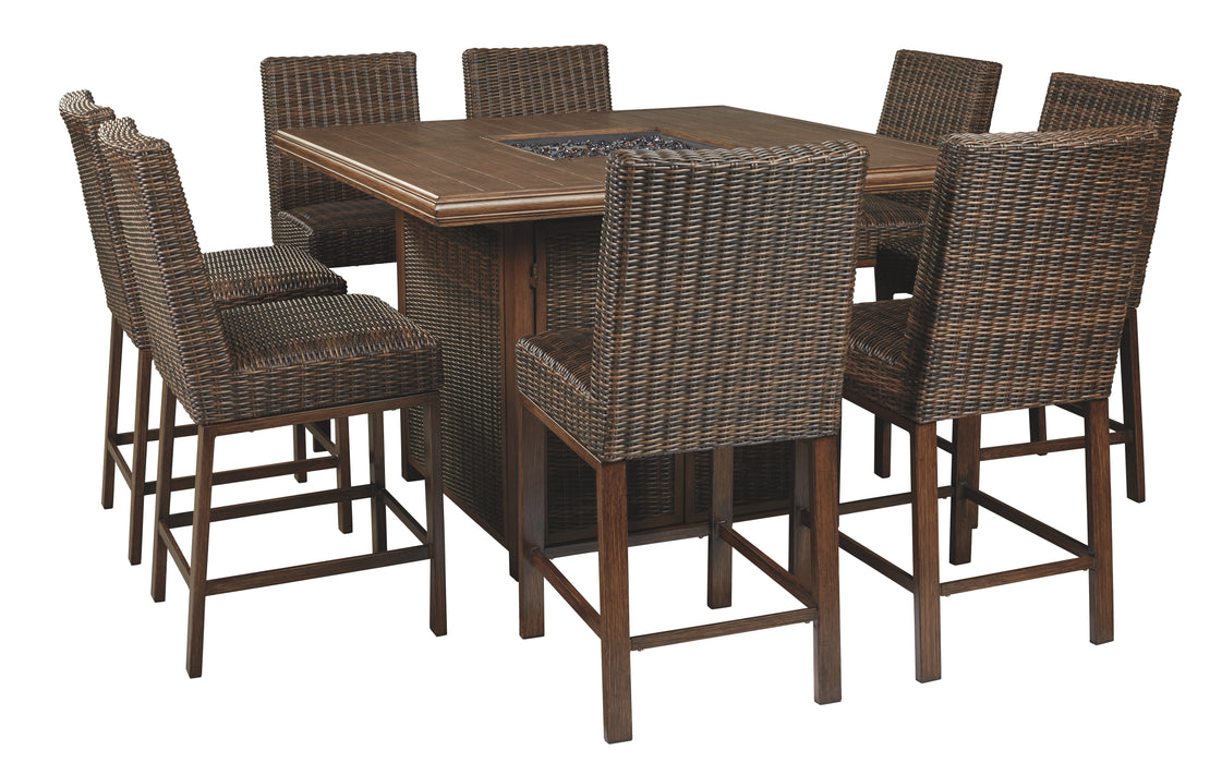 Paradise Trail Signature Design 9-Piece Outdoor Bar Table Set