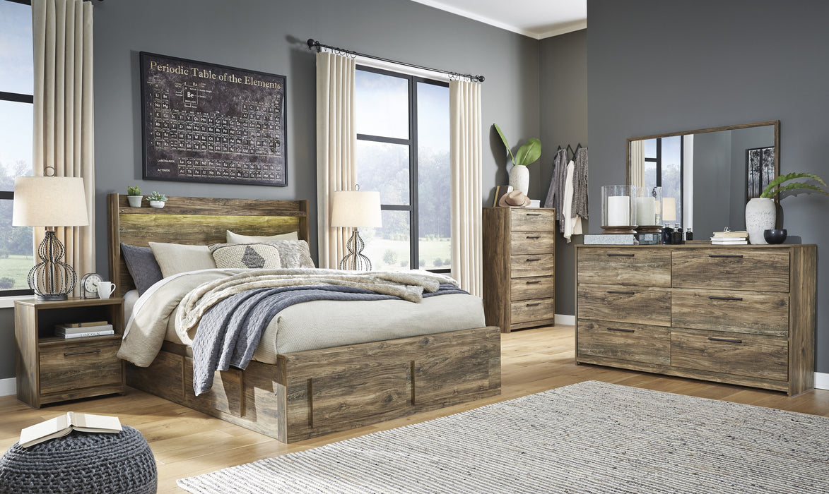 Rusthaven Signature Design 5-Piece Bedroom Set with 6 Storage Drawers